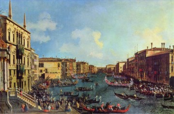 Canaletto Painting - a regatta on the grand canal Canaletto